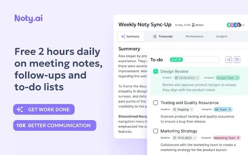 Noty: Summaries, To-Dos, & Transcriptions