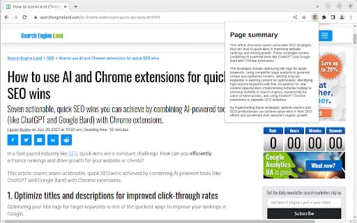 Page summary