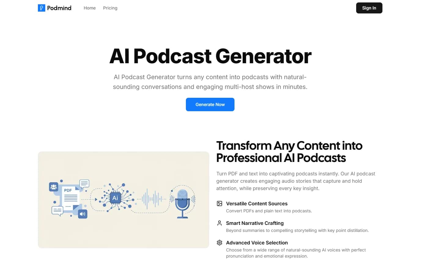 Podmind - AI Podcast Generator