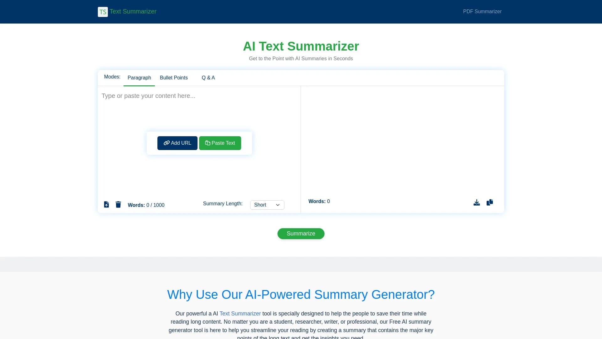 AI Text Summarizer