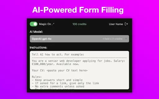 AI Form Fill: AI Auto-Complete 🪄