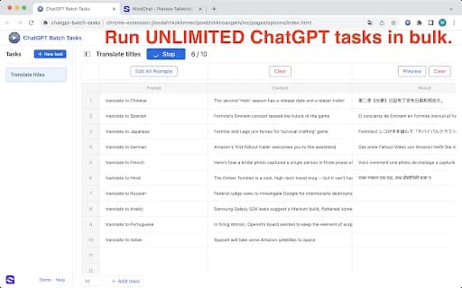 ChatGPT Batch Tasks