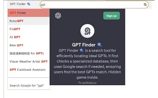 GPT Finder Chrome Extension