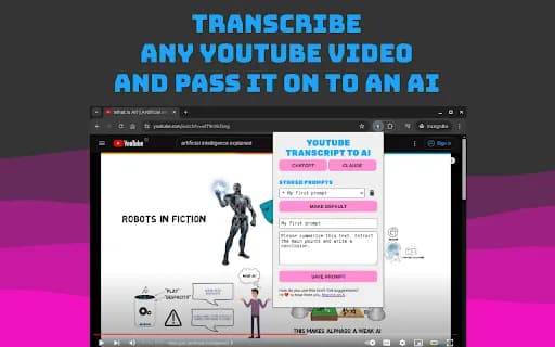 YouTube Transcript to AI