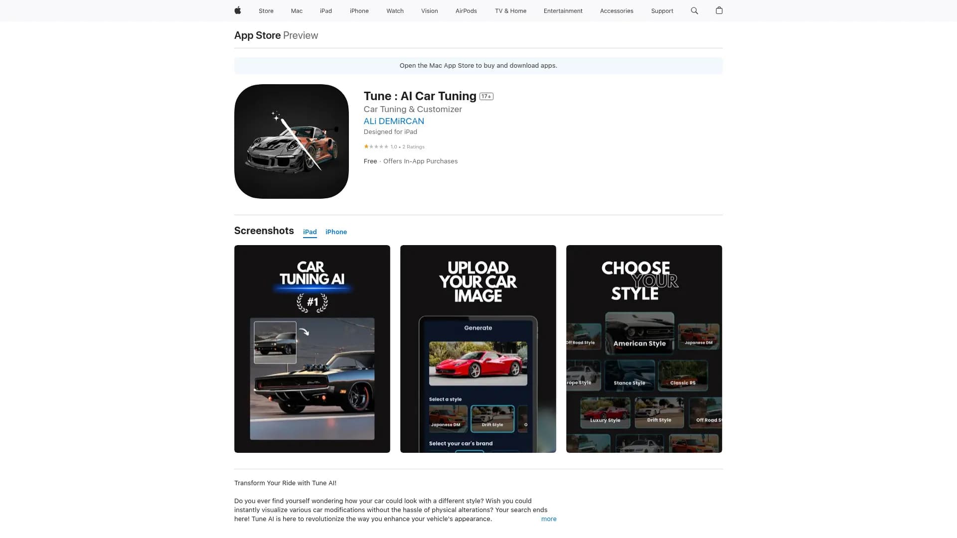 Tune : AI Car Tuning