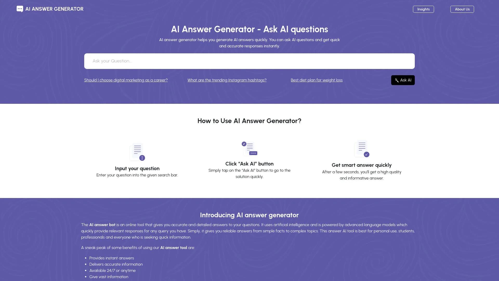 Ask AI questions