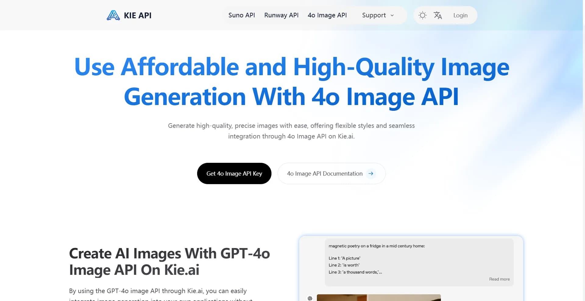 Kie.ai: Affordable and Reliable 4o Image API