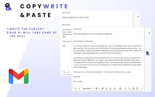 Copywrite & Paste - AI writing Assistant
