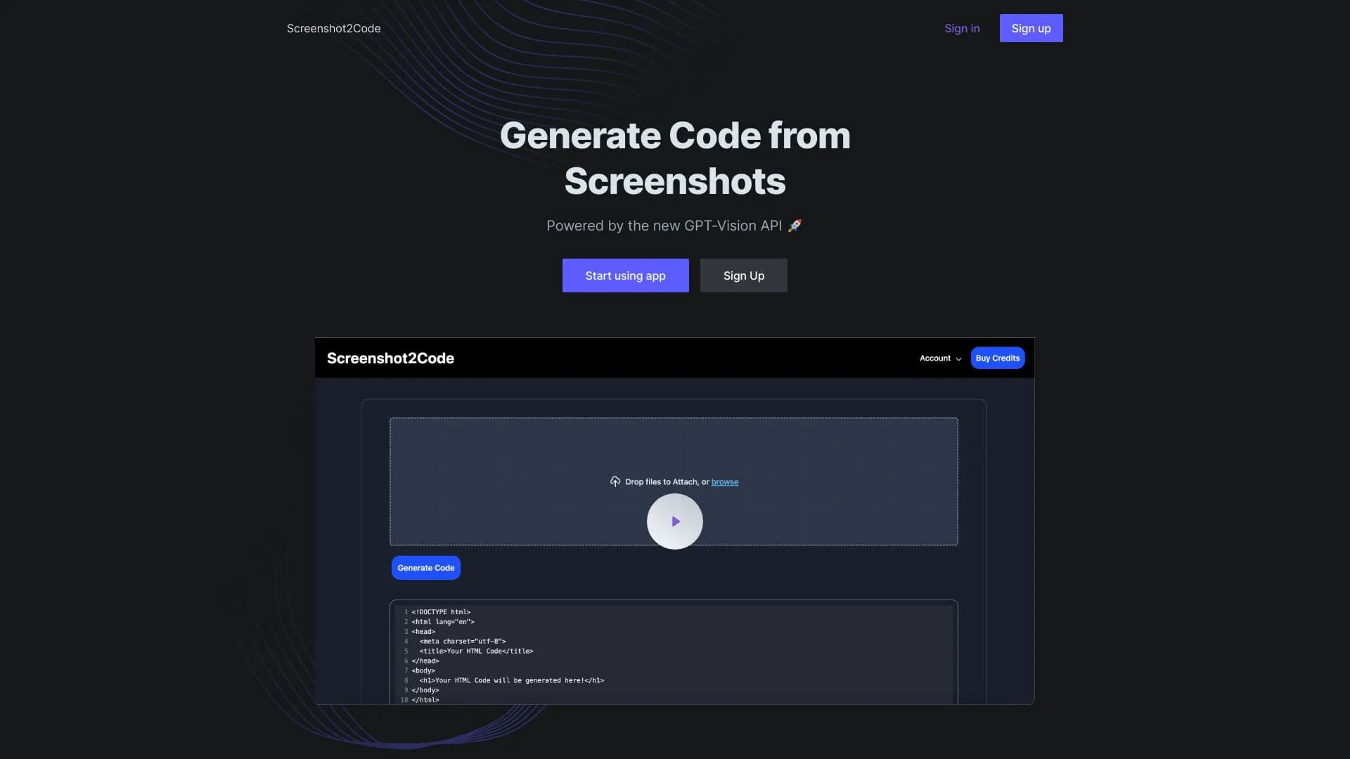 Screenshot2Code.com
