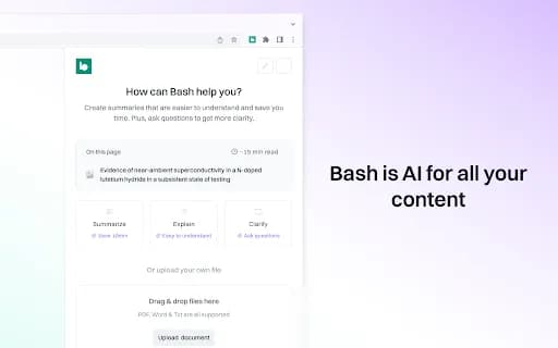 Bash: Summarize, explain, and create with AI