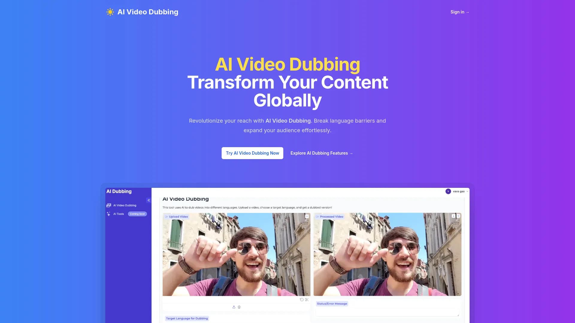 AI Video Dubbing