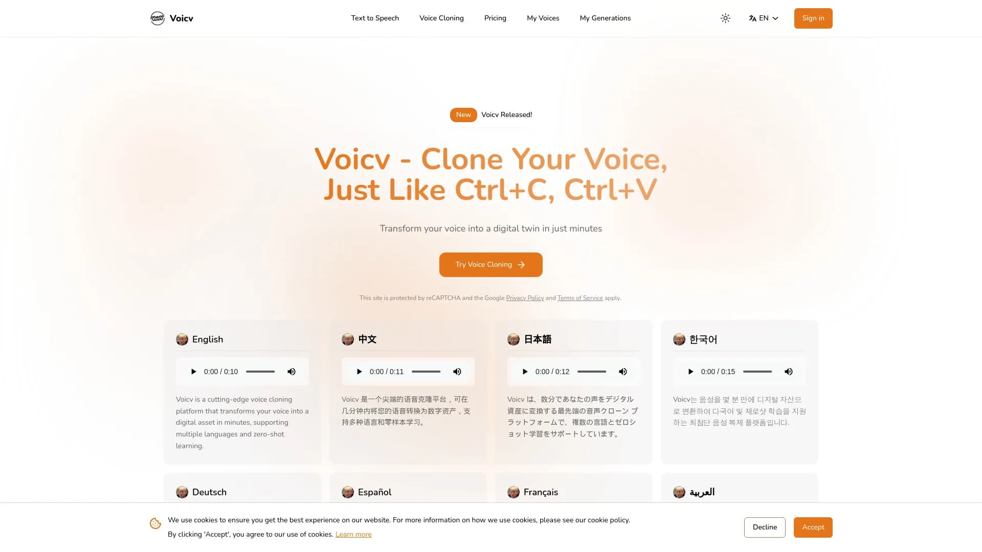 Voicv - Voice Cloning