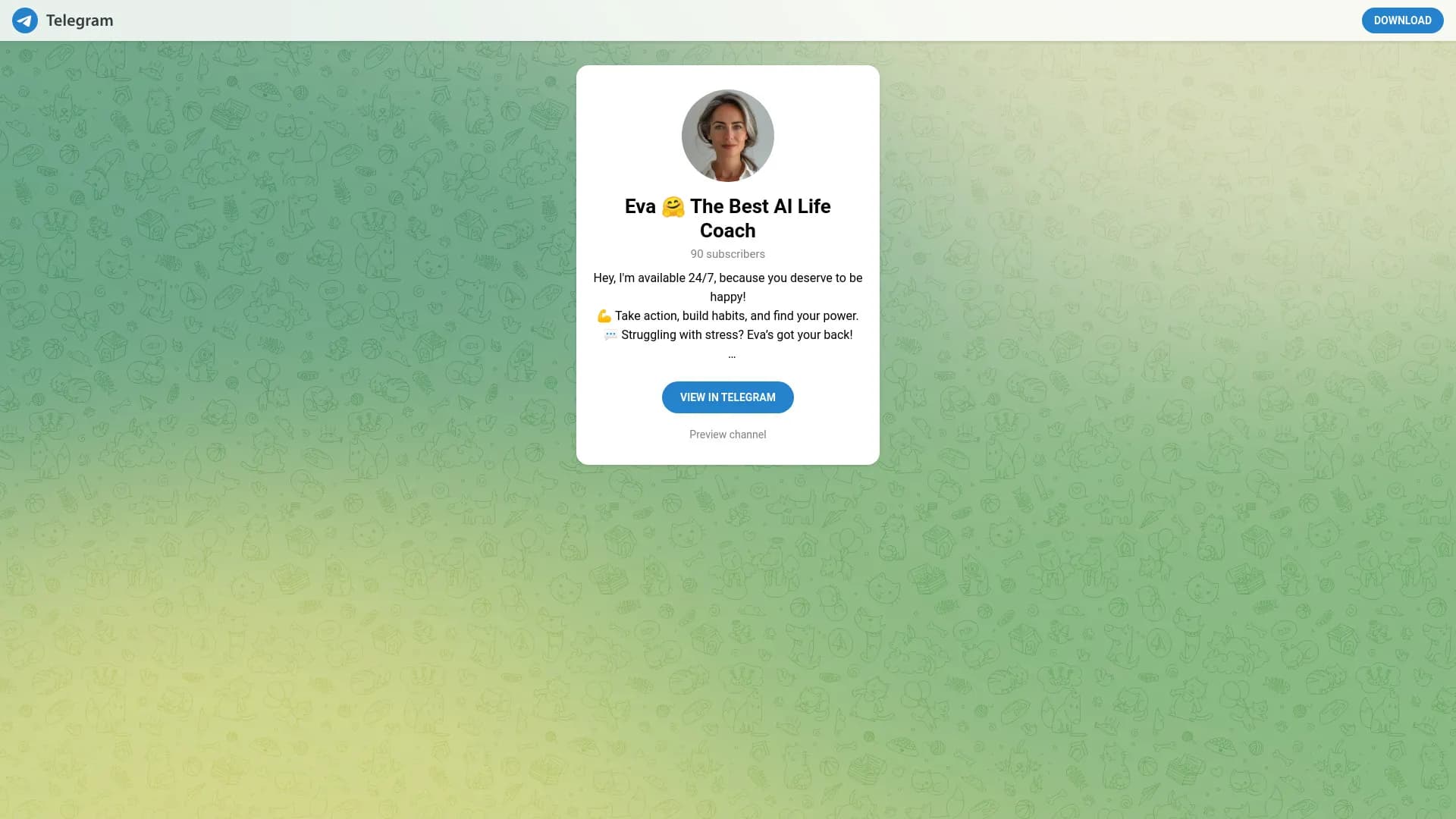 Eva, Your 24/7 AI Life Coach on Telegram