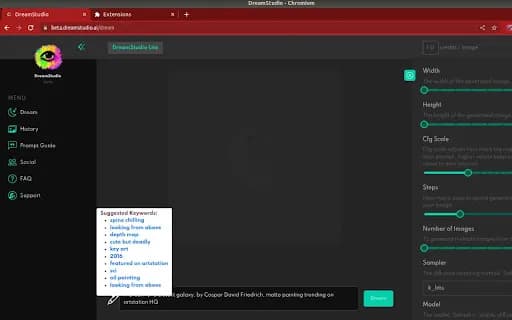 Stable Diffusion prompt typing assistant.