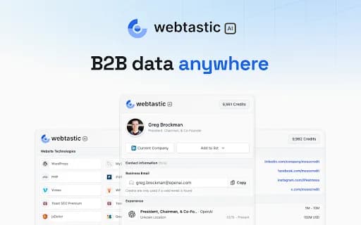 Webtastic AI: B2B data anywhere