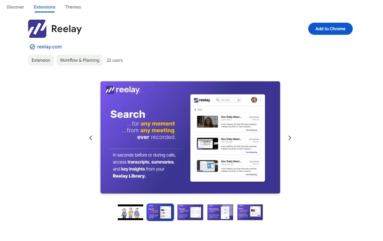 Reelay: Meeting Productivity Booster