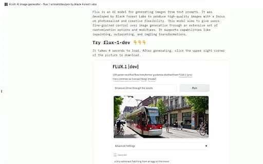 FLUX AI image generator - flux.1 schnell/dev/pro by Black Forest Labs