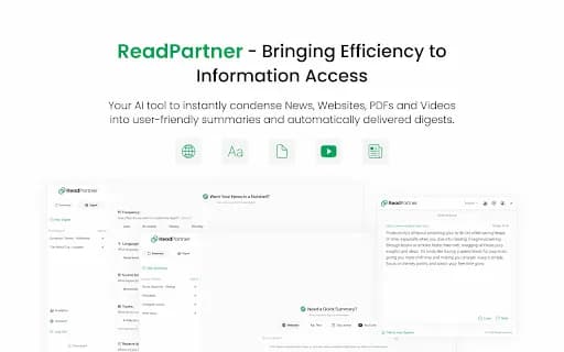 ReadPartner: AI Summaries of Webpages, Videos & Selections in Any Language
