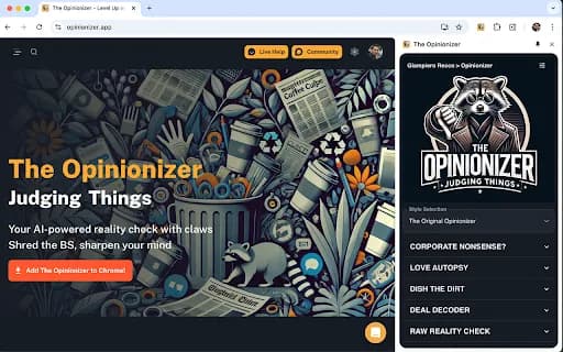 The Opinionizer - Need a second opinion? AI with a twist for work or fun
